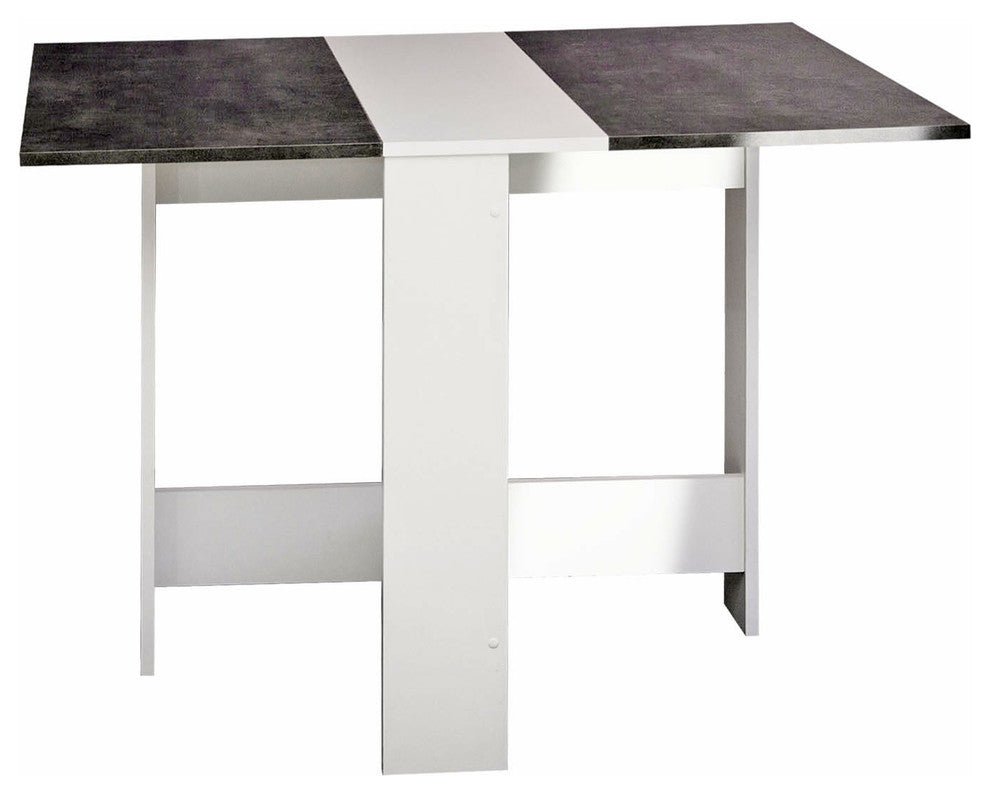 Symbiosis Papillon Foldable Dining Console Table, White/Concrete