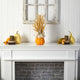 21" Autumn Dried Wheat & Pumpkin Faux Fall Arrangement, Decorative Pumpkin Vase