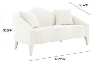 TOV Furniture Naya Cream Velvet Loveseat