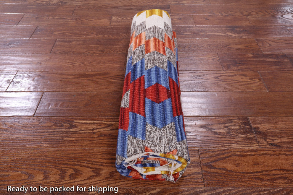 5' 0" X 8' 0" Flat Weave Kilim Reversible Wool Rug Q10544