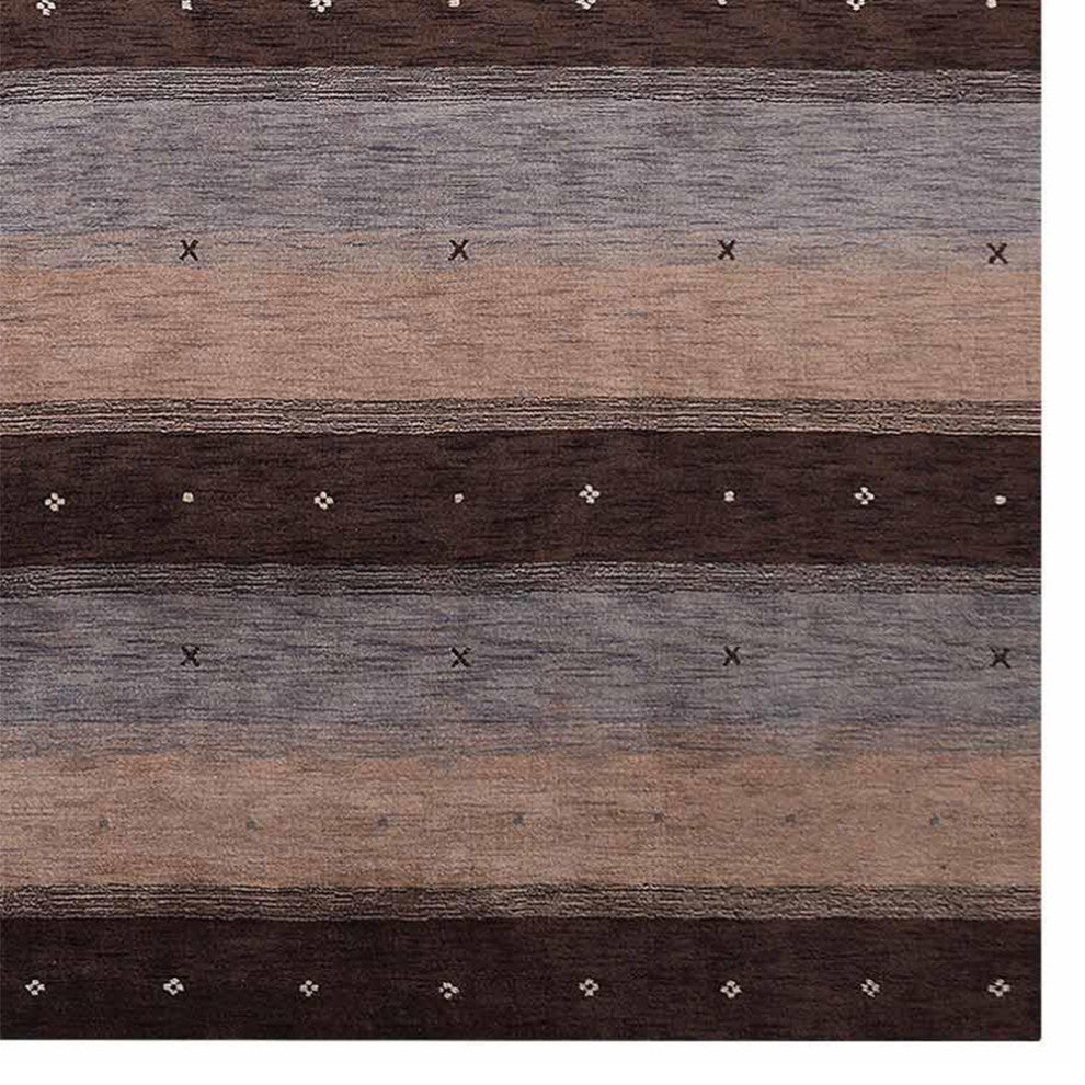 HAND KNOTTED LOOM WOOL ECO-FRIENDLY AREA RUGS  - Brown Beige,Contemporary