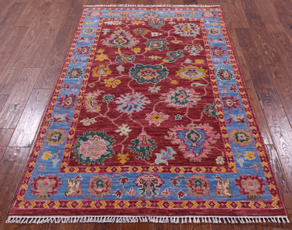 3' 11" X 6' 5" Turkish Oushak Handmade Rug - Q15885