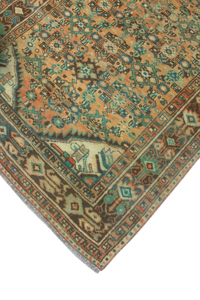 Fine Vintage Distressed Blagdon Rust/Brown Runner, 3'8x10'8