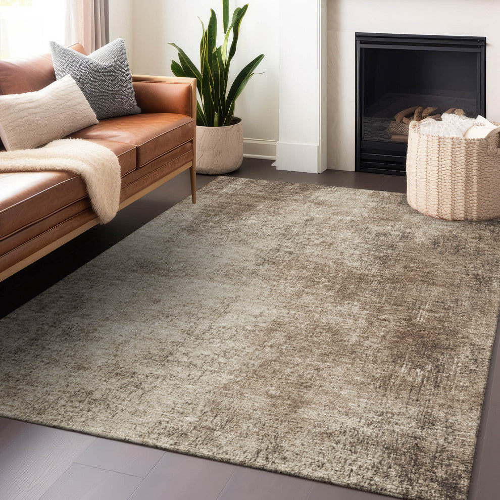 Machine Washable Indoor/Outdoor Chantille ACN1903 Taupe 9' x 12' Rug