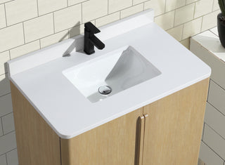 Lucas Bathroom Vanity, Washed Oak, 36", Single Sink, Freestanding