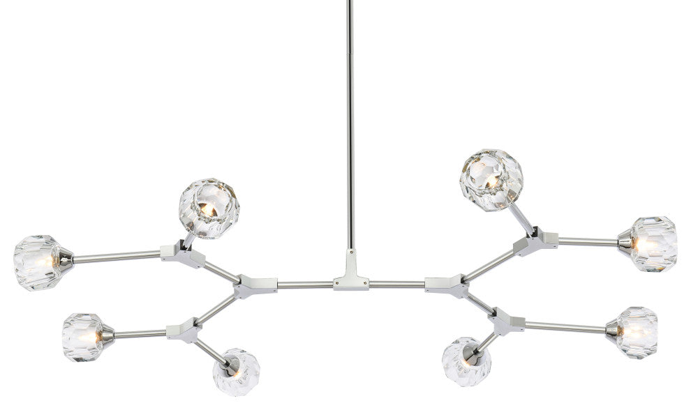 8 Light Pendant, Chrome