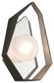 Origami LED Wall Sconce, Graphite With Silver Leaf With Frosted Clear Glass