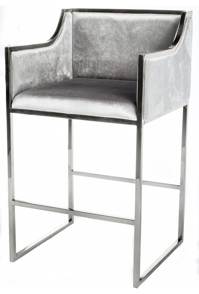 Erin Bar Chair, Silver