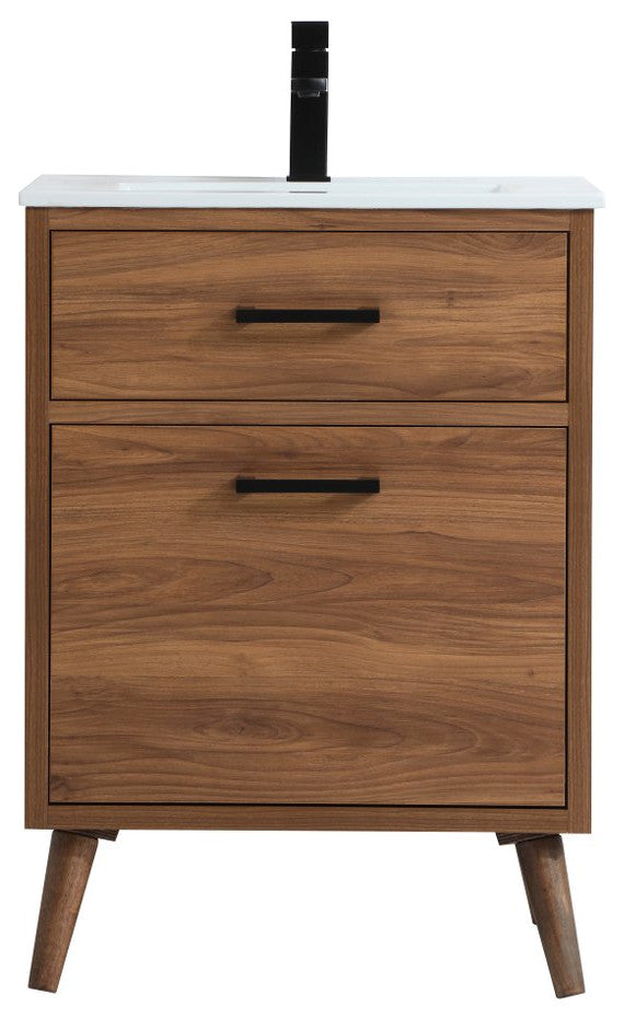 Beatrice 24" Bathroom Vanity, Walnut Brown