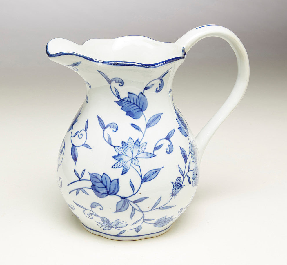 8.5" Blue & White Pitcher