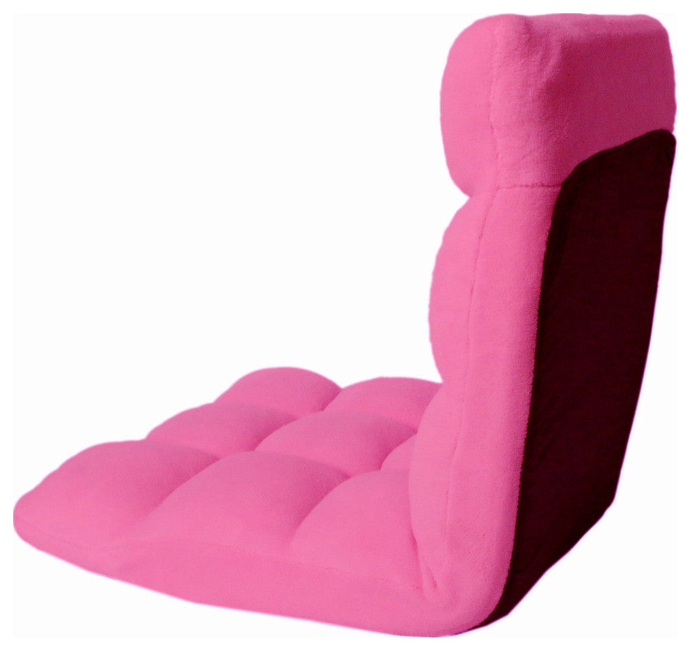 Loungie Supersoft Folding Adjustable Gaming Recliner Chair, Fuchsia