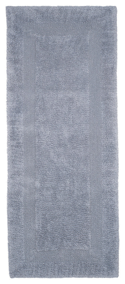 Lavish Home 100% Cotton Reversible Long Bath Rug, Silver