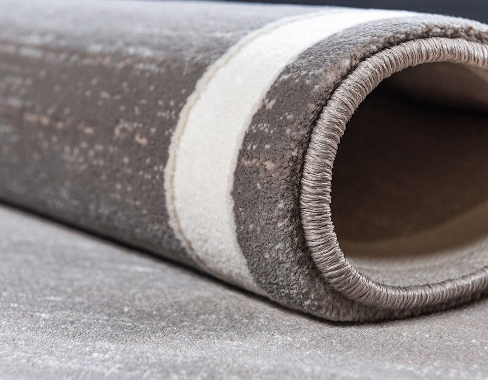 Contemporary Heights 8' Round Charcoal Area Rug