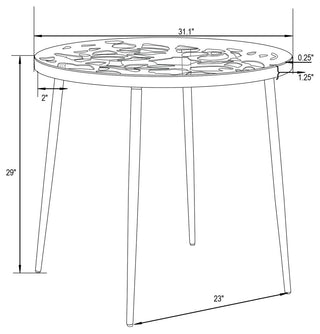 Leisuremod Devon 5-Piece Aluminum Dining Set With Table and 4 Armchairs, Brown