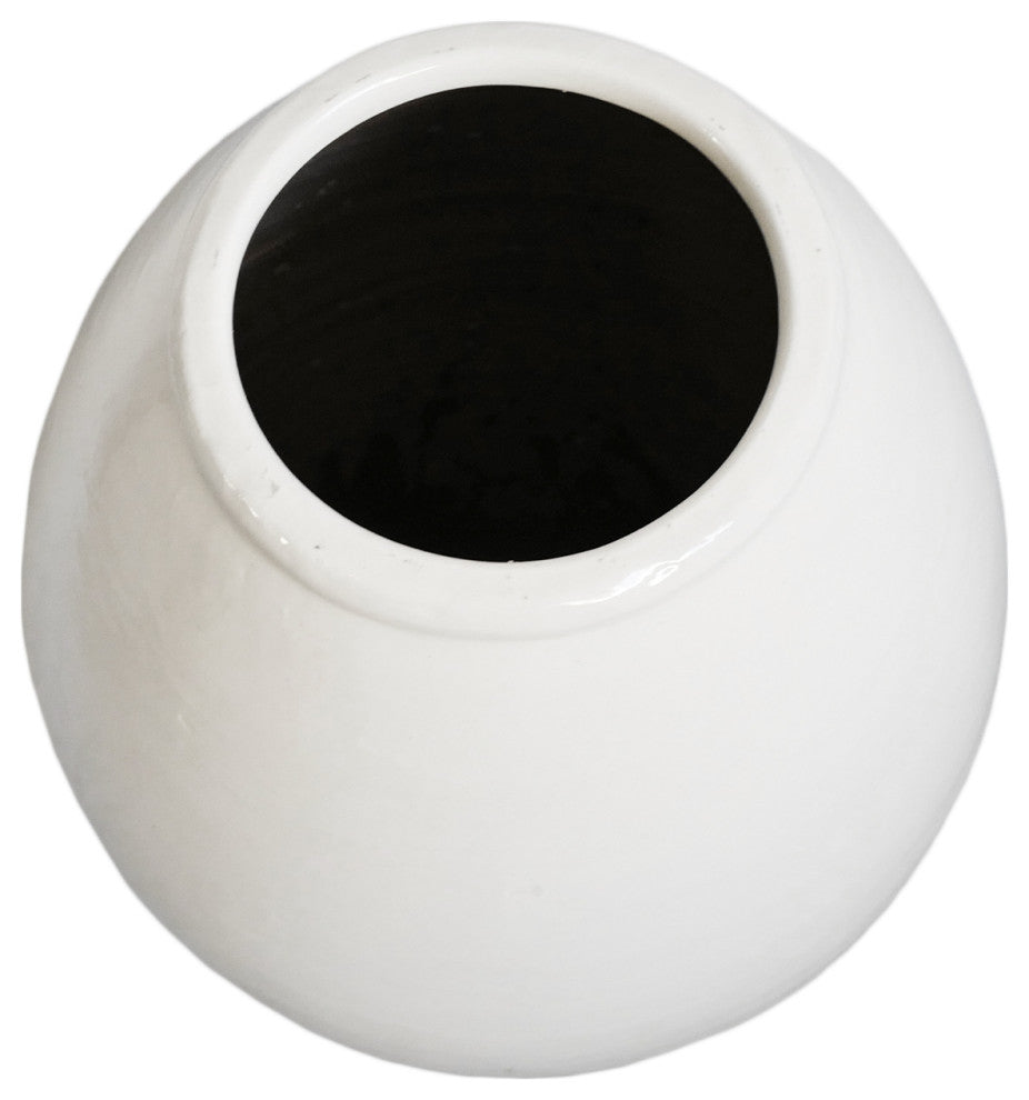 White Milk Oblong Ceramic Vase