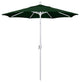 7.5' White Push-Button Tilt Crank Aluminum Umbrella, Hunter Green Pacifica