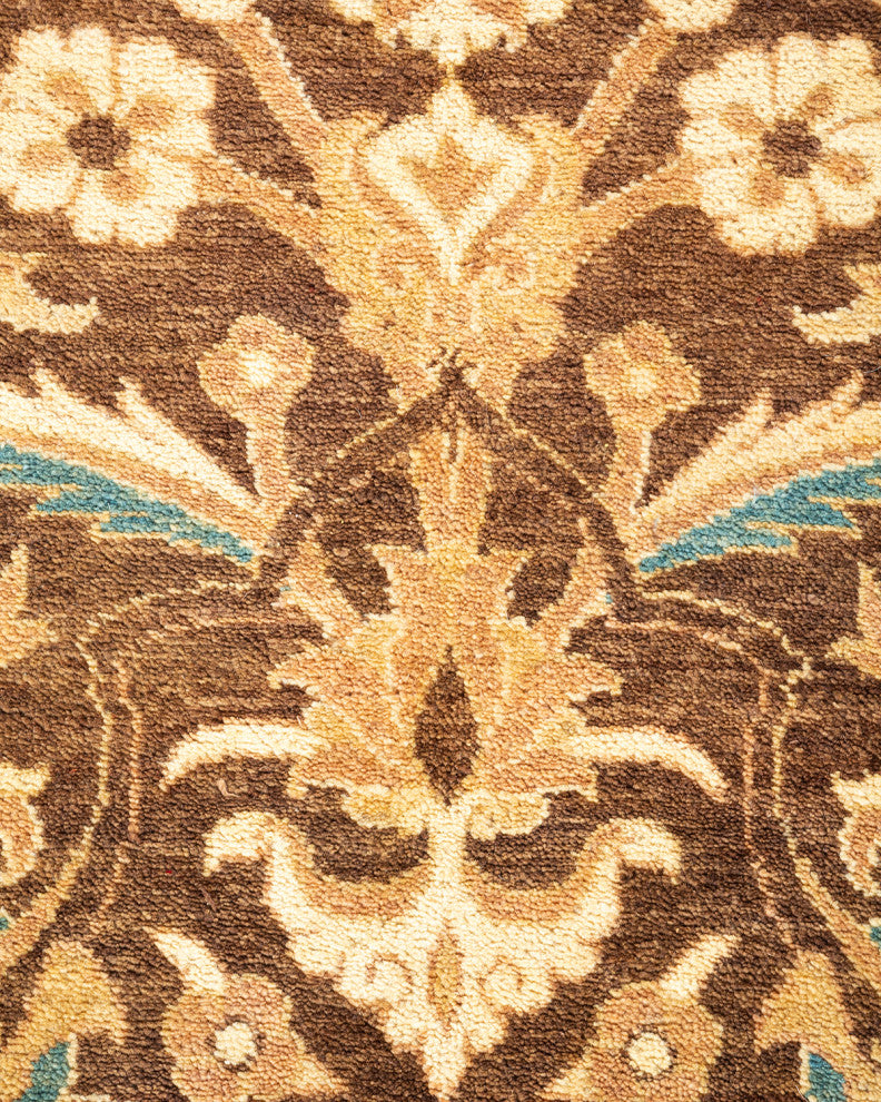 Eclectic, One-of-a-Kind Hand-Knotted Area Rug Yellow, 6' 1 x 8' 7