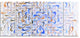 Light Blue Watercolor Fractal Art, Abstract Art on Canvas, 60"x28", 5 Panels