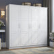 100% Solid Wood Cosmo 4-Door Wardrobe/Armoire/Closet, White