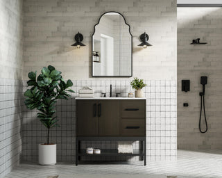Home Living 36" Single Bathroom Vanity, Mocha Brown