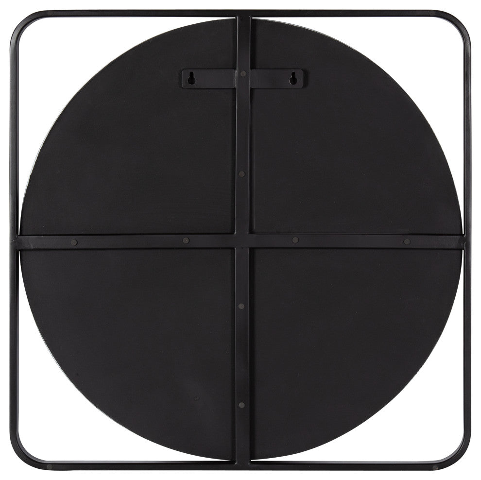 Nobles Radius Corner Framed Mirror, Black 24x24