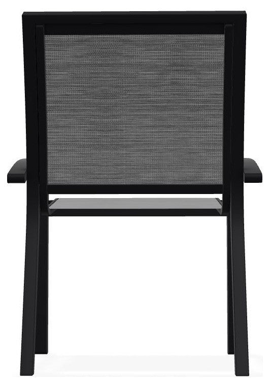 Kendall Sling Stackable Outdoor Dining Chair, Collect Charcoal/Black