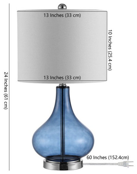 Safavieh Brooks Glass Table Lamp Blue
