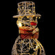 Gold Wire Snowman DÃ©cor with Warm White LED Lights, 9"l X 8"w X 18"h (Small)