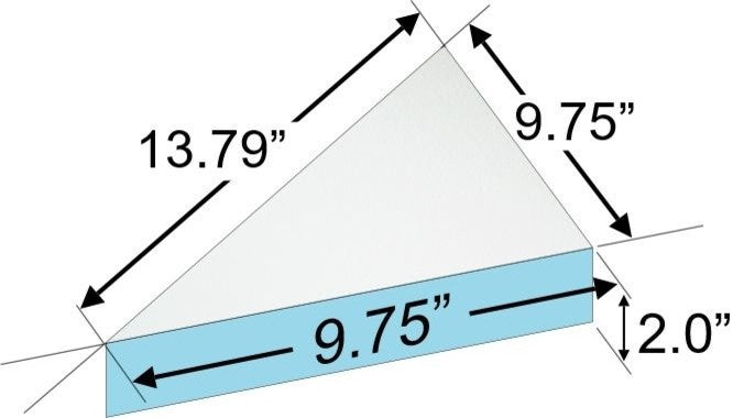 Triangle 10"x10"x1" Corner Shelves, Set of 2