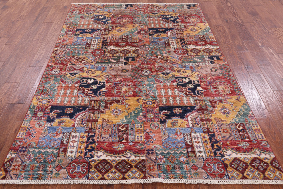 5' 8" X 7' 9" Hand Knotted Super Kazak Wool Rug Q10033