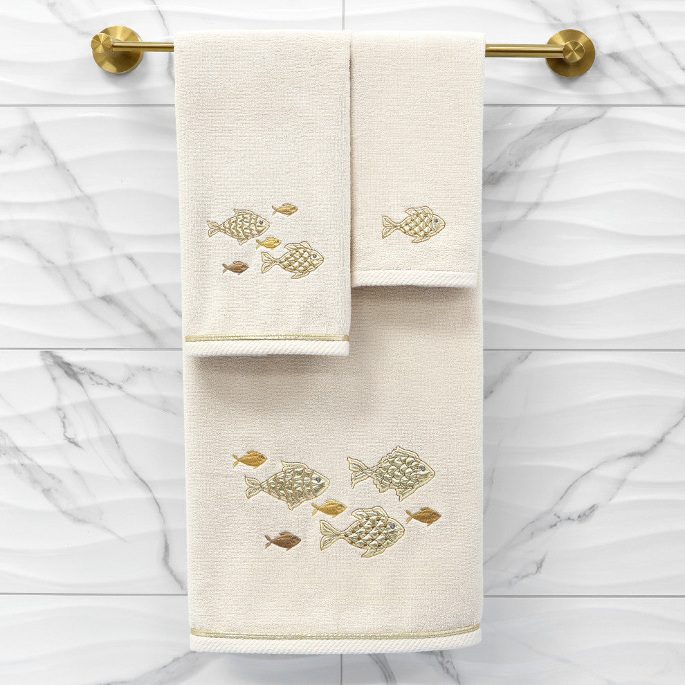 Linum Home Textiles 100% Turkish Cotton FIGI 2PC Embellished Bath Towel Set