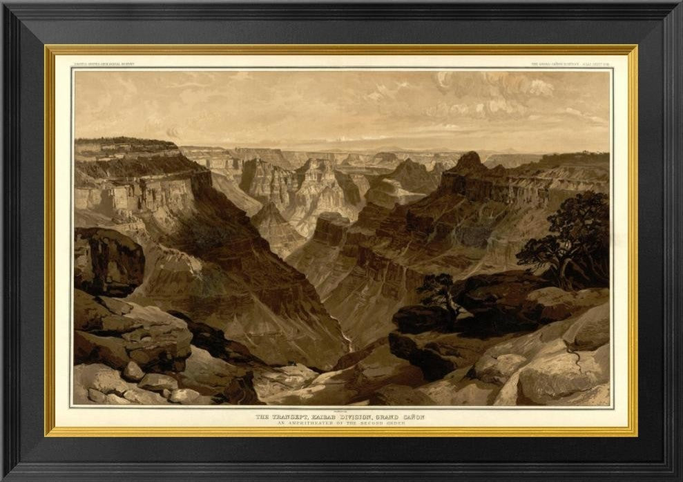 "Grand Canyon - The Transept, Kaibab Division, 1882"  by Thomas Moran, 26x19"
