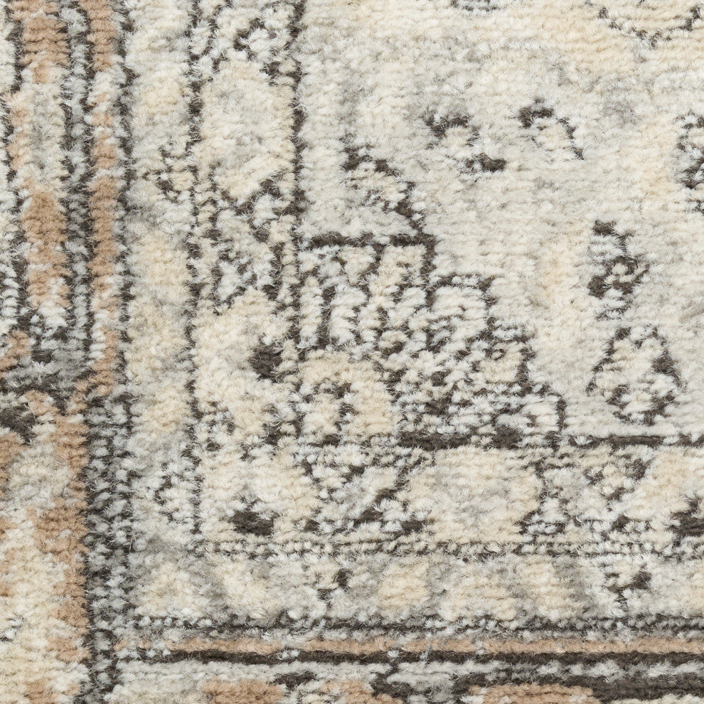 Nourison Quarry 2'2" x 10' Ivory Grey Taupe Vintage Indoor Rug