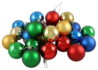 Matte and Multi Christmas Ball 24-Piece Ornament Set