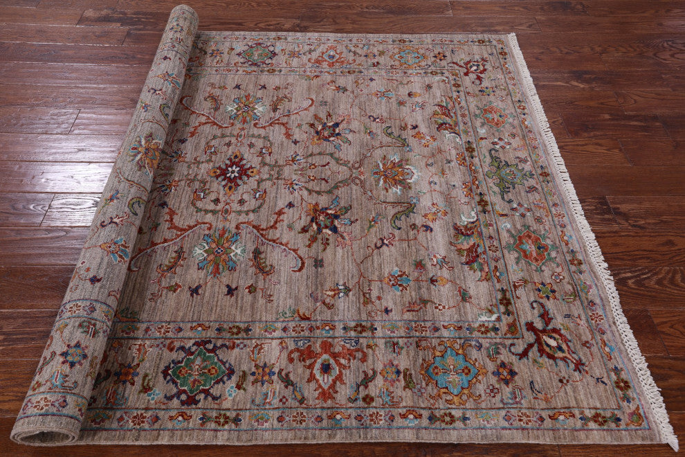 Persian Tabriz Hand-Knotted Wool Rug 5' 2" X 6' 7" Q10222