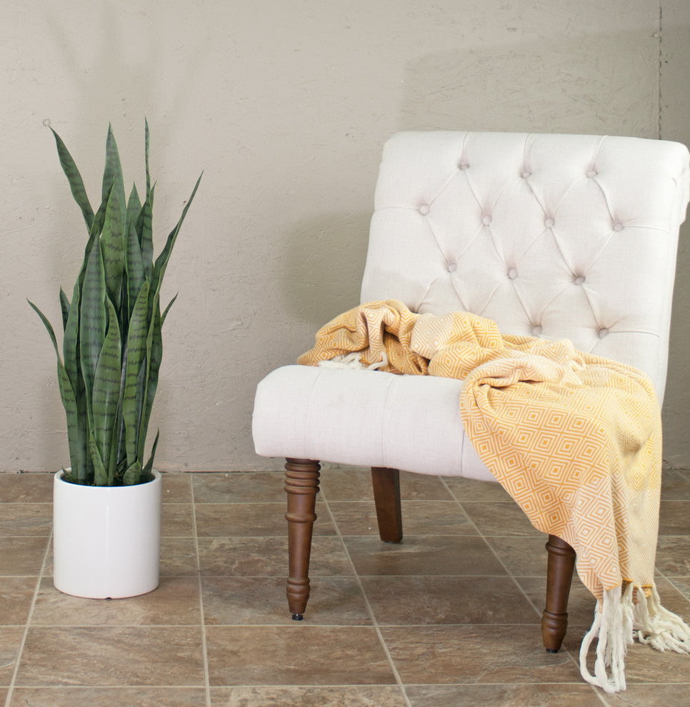 Ceramic Cylinder Pot Medium 8'' White