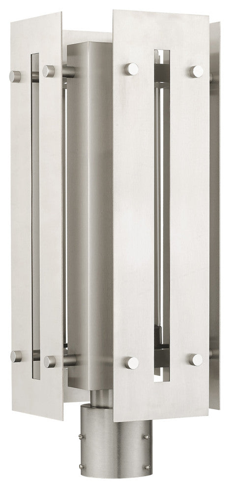 Livex Lighting Utrecht 1 Light Brushed Nickel Large Outdoor Post Top Lantern