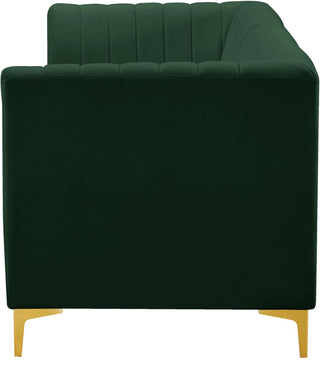 Alina Velvet Upholstered 3-Piece Modular Sectional, Green