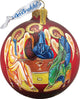 Hand Painted Scenic Glass Ornament Three Angels Ball