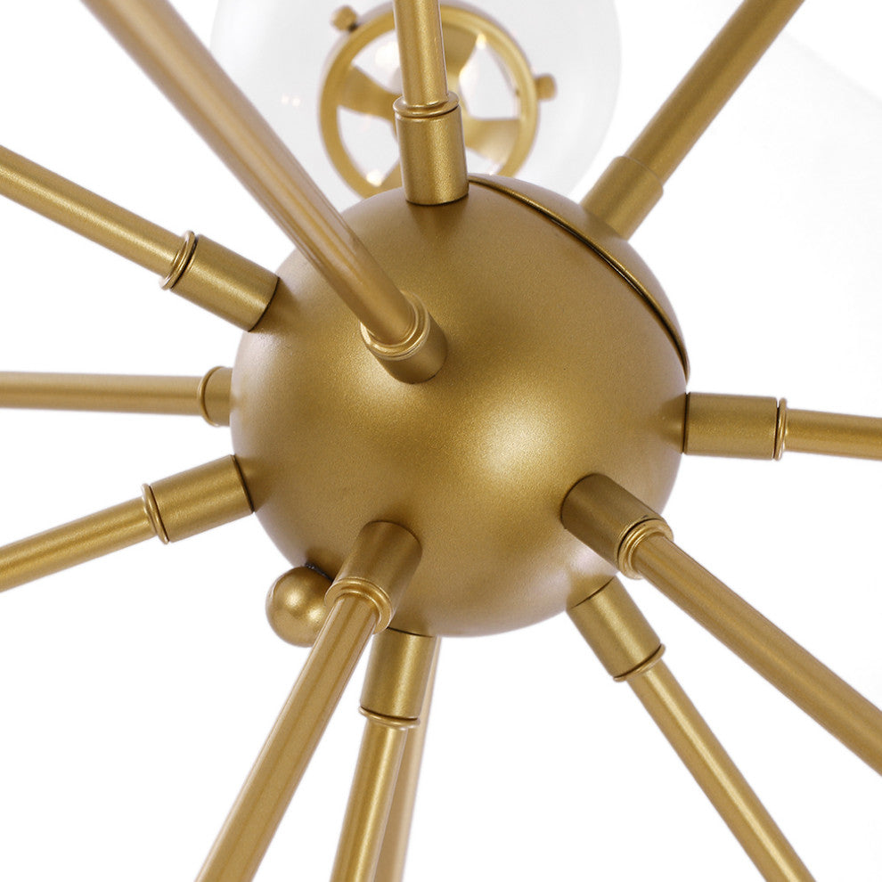 12-Light Modern Bubble Sputnik Chandelier, Brass