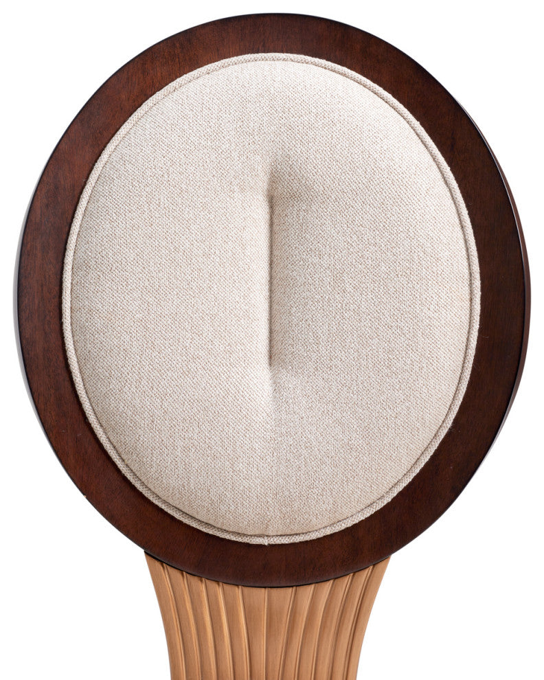 Camellia Field Dining Side Chair, Set of 2, Linen/Warm Pecan