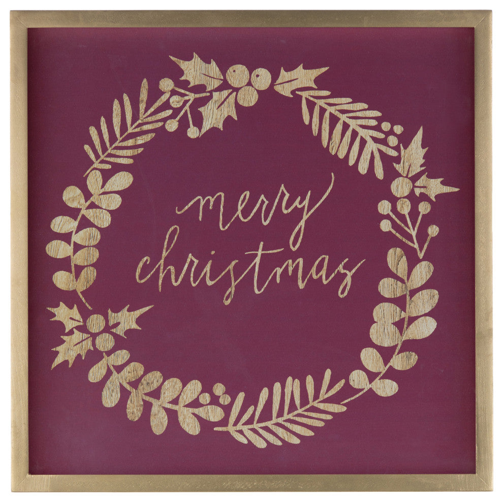 Framed Holiday Sentiment Sign, Set of 2