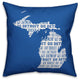 Blue Michigan Go Team 16x16 Spun Poly Pillow