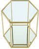 Sei Glass Top End Table With Mirrored Base, Gold, 1 Piece