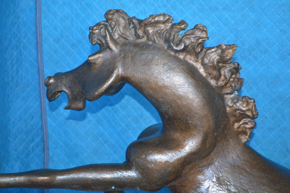 Original 2 of 9 Horse Statue by Attilio de Luca -  Size: 68"L x 19"W x 58"H.