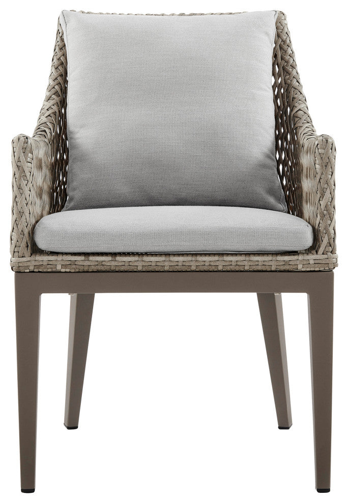 Grenada 5-Piece Gray Aluminum Outdoor Dining Set With Gray Fabric