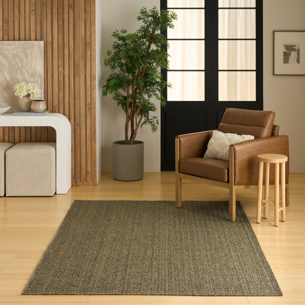 Nourison Tulum 4' x 6' Olive Outdoor Rug