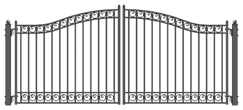 Aleko Driveway Gates Iron Wrought Steel Dublin Style, 18'