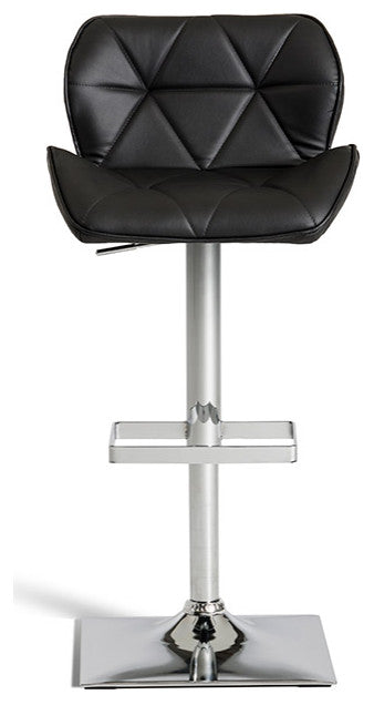 42" Black Eco Leather And Steel Bar Stool