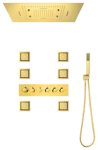 LED Mist Shower System, Jetted Body Sprays and Hand Shower, Touch Panel Light